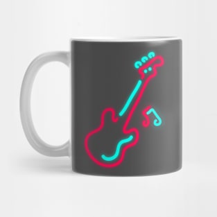 80's Gift 80s Retro Neon Sign Electric Guitar Music Mug